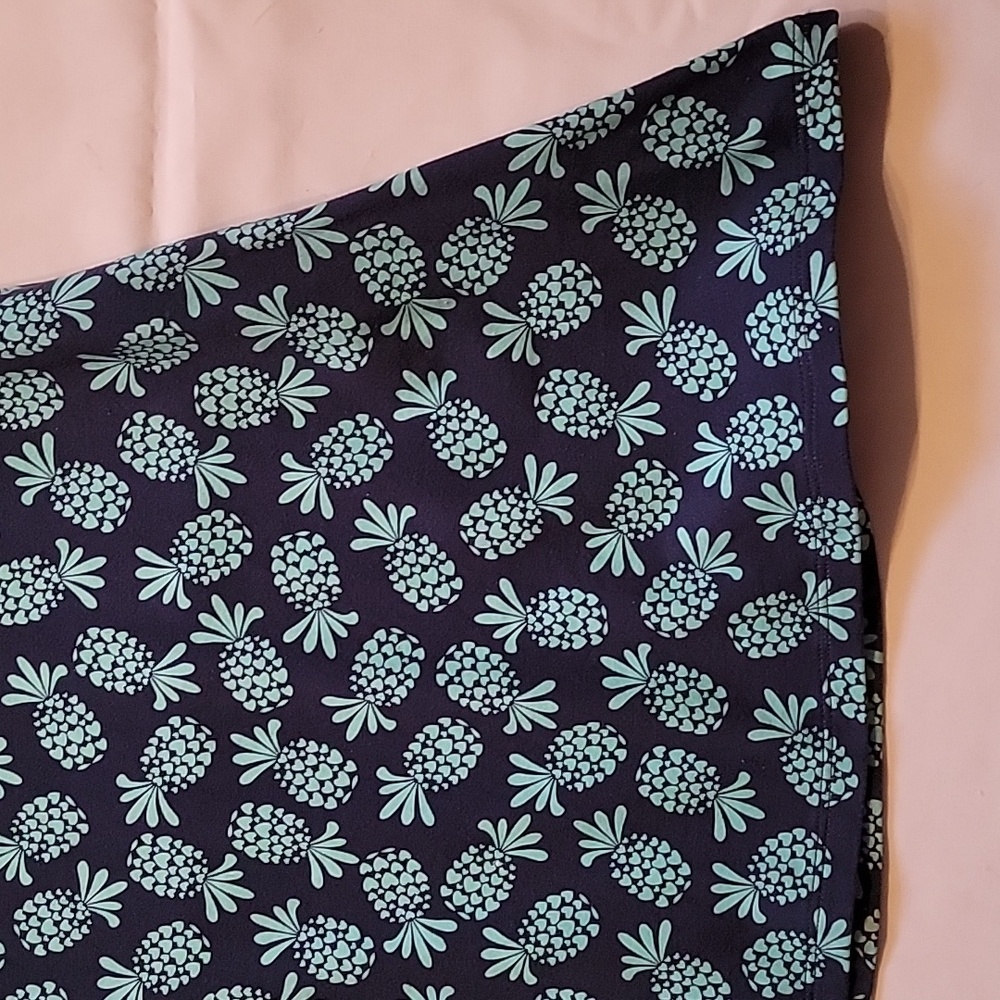 Gingy Navy Blue Womens Cotton Dress with Pineapple Design - Picture 5 of 7